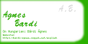 agnes bardi business card